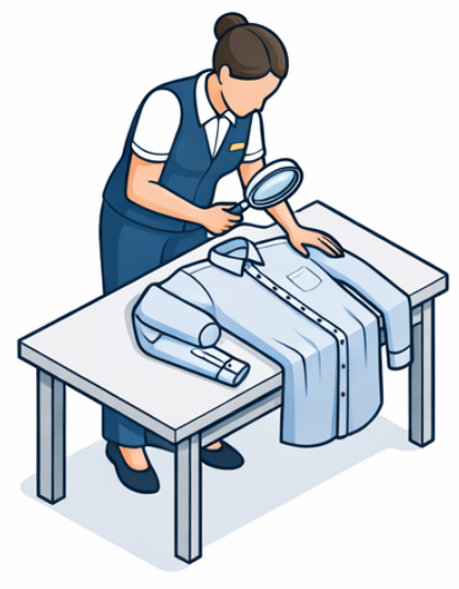Step - 1 - Garment inspection - Steam Iron